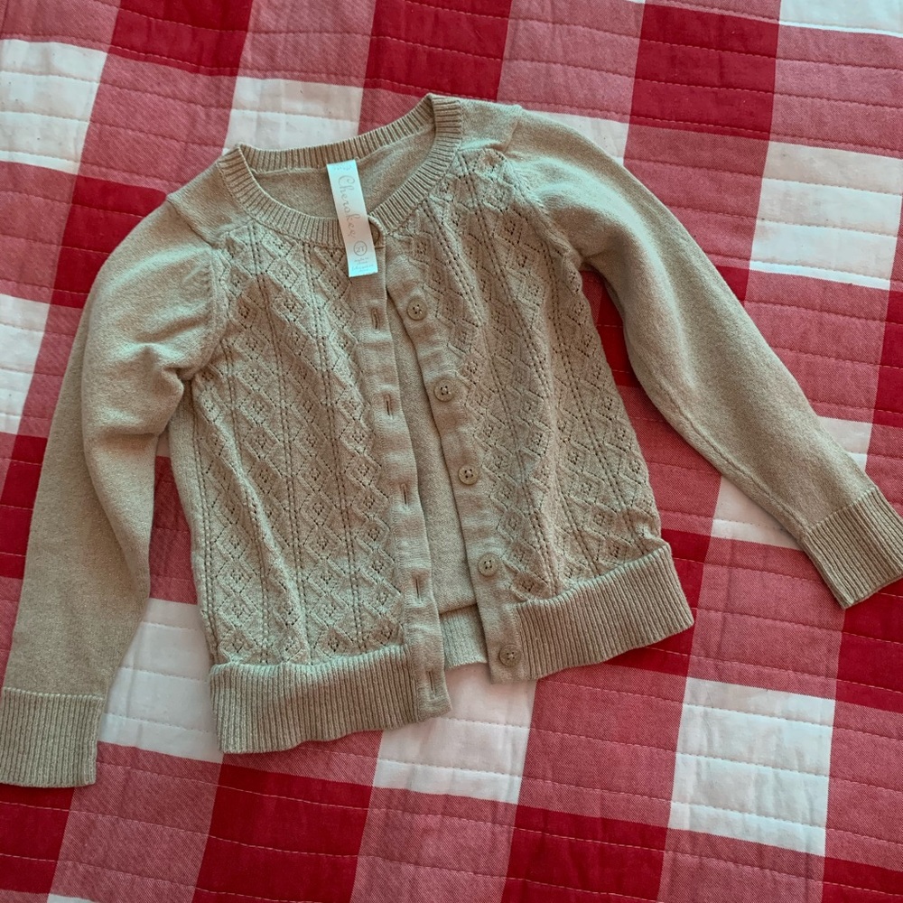 Girls Sparkly Gold Cherokee Cardigan Sweater